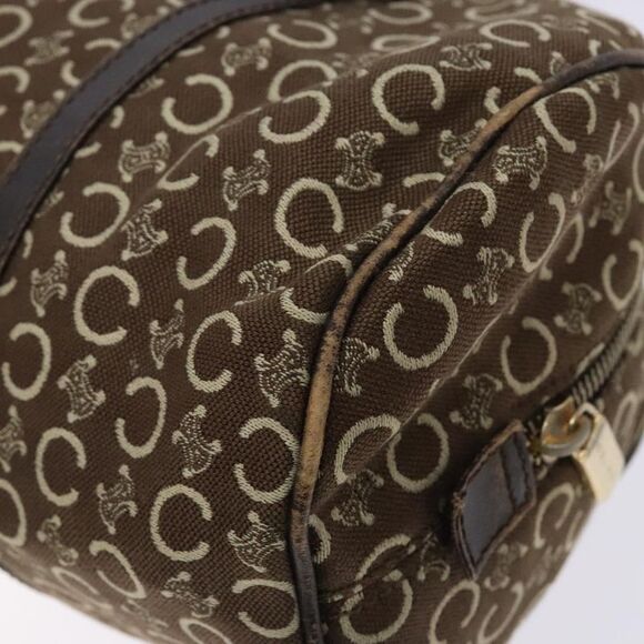 Celine Vintage Macadam Handbag Macadam Brown Canvas Bag (Pre-Owned)